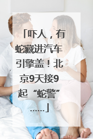 吓人，有蛇藏进汽车引擎盖！北京9天接9起“蛇警”……